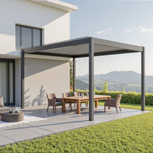 91 Aluminium Louvered Pergola – Manual Opening Roof